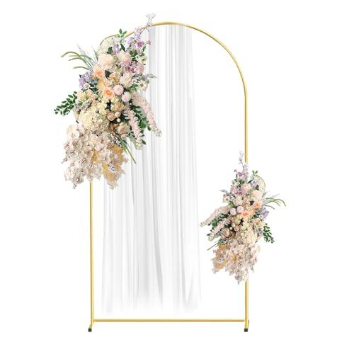 6.6FT Gold Metal Arch Backdrop Stand, Square Balloon Arch Stand Wedding Frame for Birthday Party, Baby Shower, and Ceremony Decoration