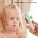 Momcozy Non-Contact Forehead and Ear Thermometer, Digital Infrared Thermometer for Adults and Children, with Child Mode, Fever Alarm Function, Mute and Memory Functions, Fast and Accurate Measurement