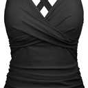 Firpearl Women Underwire Tankini Top Only Twist V Neck Swimsuits for Big Busted Ruched Tummy Control Bathing Suits Top
, US 22