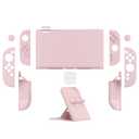 PlayVital Hard Case for Nintendo Switch 2 with Extra Stand & Thumb Grip Caps | Split Design, Dockable Protective Full-Body Shell Cover for Nintendo Switch 2 | Solid Color Series, Cherry Blossoms Pink