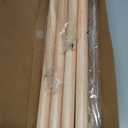 Zeerobee Wood Curtain Rods for Windows 32 to 72, 1 Inch Heavy Duty Drapery Rods with Imitation Wood Grain Leaf Pattern Finials, Indoor/Outdoor Modern Curtain Pole, 32"-72", Brown
