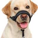 BARKLESS Soft Dog Head Collar, Patented Padded No Pull Head Halter, Training Nose Leash with Safety Link for Medium Large Dogs, Adjustable Muzzle Leash, Easy Control for Walking(Black, M)