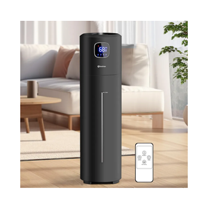 Large Humidifiers for Bedroom, 9L/2.5Gal Ultrasonic Cool Mist, Easy Clean with 350ML/H Large Mist Speed, Quiet Tower, Suitable for Kids Room Plant Yoga (Black)