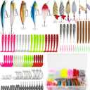 Fishing Lures for Bass Trout Salmon 160pcs Fishing Tackle Box for Freshwater and Saltwater Fishing Gear and Equipment Fishing Bait Spoon Soft Plastic Worms Crankbait Jigs Fishing Hooks