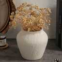 Farmhouse Ceramic Vase - White Rustic Vintage Flower Vase for Home, Living Room, Shelf and Dining Table Decor-6.1IN. (6.3 x 6.1 inches)