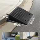 VEVOR Rubber Curb Ramps, 2 Pack, 7 Rise Height, 19.3" L x 19.3" W, Driveway Ramps with Drainage Tank, 7000 lbs Load Capacity, Suitable for Wheelchairs, Strollers, Motorcycles, Cars, Lawn Mowers