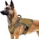 rabbitgoo Tactical Dog Harness for Large, Heavy Duty Pet Harness with Handle, No-Pull Service Vest Large Breed, Adjustable Military Dog Vest for Training Hunting Walking, Brown Camo, L