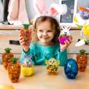 24 Pack Easter Fillable Containers Plastic Bunny Chick Carrot Shaped Treat Box Colorful Diamond Egg Novelty Easter Hunt Basket Stuffers Filler Shell for Classroom Prize Spring Party Favor