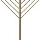 Large Modern Antique Gold Nine Branch Electric Chabad Style Hanukkah Menorah with Flame Shaped LED Bulbs