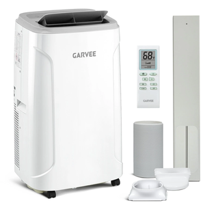 Garvee Portable Air Conditioner 14,000 BTU, Dehumidifier, Fan with Remote Control & LED Touch Panel, 3-in-1 AC Unit, Cools Up to 750 Sq Ft, 360° Wheels & Window Kit for Bedroom, Apartment, Office