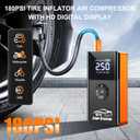 Jump Starter with Air Compressor, 8000A 180PSI, Portable Car Battery Jump Starter (All Gas/12L Diesel) 12V Automobile Jump Box Pack Chargers with Jumper Cables, 4-Mode LED Lights