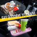 4 in 1 Car Steering Wheel Tray with Dual Sauce Dip Holder and Tablet Holder,Car Table Food Trays for Eating,Driver Desk Fit Most Auto Vehicle Steering Wheels (Pink, Large)
