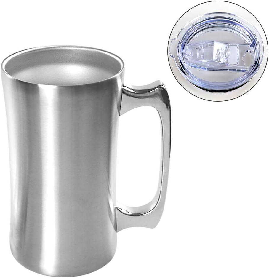 Stainless Steel Double Walled Mugs 20 oz Metal Coffee & Tea Cup Mug Insulated Cups with Handles Keep Drinks Cold or Hot Longer (1Pcs)