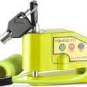YOHOOLYO Alarm Disc Lock Motorcycle Disc Brake Lock Anti-Theft Waterproof 110 dB 7mm Pin 5ft Reminder Cable for Motorcycles Bike Scooter Carry Pouch (Green)