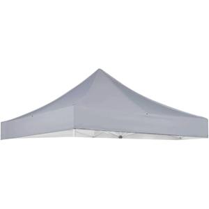Gray Canopy Replacement Cover Compatible with E-Z UP 10' x 10' Commercial Canopy,ES100S,CSF 10WH STL,ES1002F, Encore II, Bonus 4PCS Weight Bags