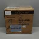 KKTONER PU Leather Round Rolling Stool with Foot Rest Swivel Height Adjustment Spa Drafting Salon Tattoo Work Office Massage Stools Task Chair Cushion 14 inches (Red)