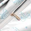 Bow Twin Comforter Set - Light Blue Bow Quilt Bedding Set 2 Pieces, Comforter Set Twin Size, Soft & Lightweight Comforter(68 x 90) for Girl All Season & 1 Pillow Case(30x20)
