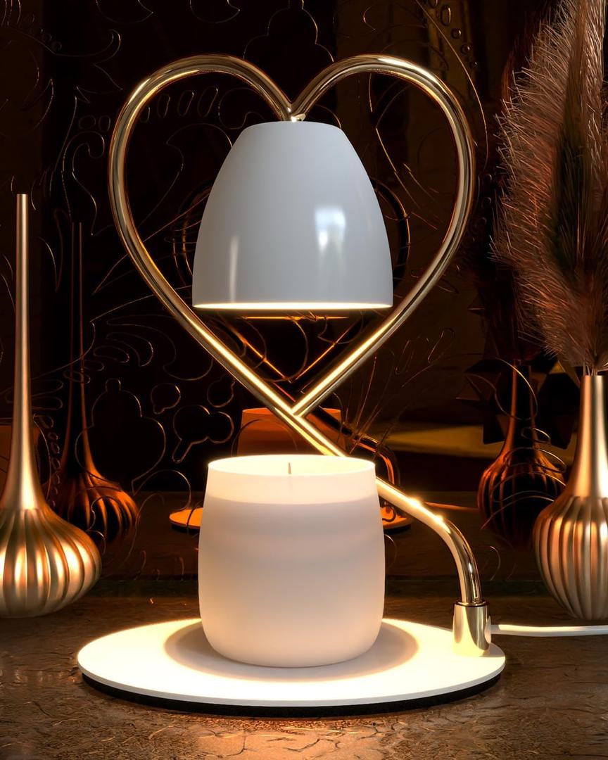 Heart-Shaped Candle Warmer Lamp with Timer & Dimmer for Scented Jar Candles, Ideal Home Dcor Gift for Women, Includes 2 Bulbs Heart-Shaped Candle Warmer Lamp with Timer & Dimmer for Scented Jar Candles, Ideal Home Dcor Gift for Women, Includes 2 Bulbs