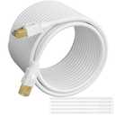 Elecan CAT 6E Cat 7 Ethernet Cable 15 Ft White, High-Speed Triple Shielded Internet Network Cable, S/FTP, POE, 26AWG 10Gbps Long CAT6A RJ45 LAN Cable Cord, Flexible &Durable for Outdoor &Indoor+Ties