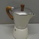 Mongdio Stovetop Espresso Maker Moka Pot, Cuban Coffee Maker Stove top coffee maker Moka Italian Espresso Greca Coffee Maker Brewer Percolator, 6 Espresso Cups, 10 oz - White