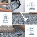 CAROMIO 10x13 Washable Area Rug, Soft Low Pile Large Area Rug with Non-Slip Backing, Vintage Distressed Rugs for Living Room Bedroom Dining Room, Navy Blue
