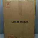 IDYLLOR Plastic Bathroom Medicine Cabinet with Framed Mirror 16 x 22 inch, Surface and Recessed Mount