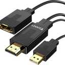 FOINNEX HDMI to DisplayPort Adapter, 4K@60Hz HDMI to DisplayPort Male to Female, Unidirectional HDMI Source to DP Display for Computer, Monitor, PS4, NS