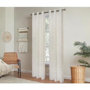 Sheer Window Curtains 2 Panels 38" W x 84" L (76" W) Linen Textured Curtains & Drapes for Living Room, Bedroom, Farmhouse Curtains, Boho Decor, Light Filtering Window Treatments with Grommets