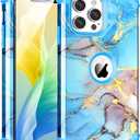 BQQFG for iPhone 12 Pro Case,Three Layer Heavy Duty Shockproof Hybrid Hard Plastic Bumper Soft Silicone Rubber Drop Protective Cover Case for iPhone 12 Pro 6.1",Blue