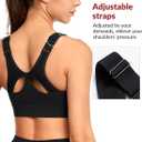 Yvette Adjustable Sports Bras for Women High Impact Front Zip Mesh Supportive Bras for Large Bust Plus Size (Black)
