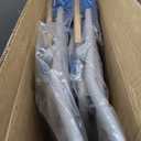 Tall Beach Chairs for Adults, 17" High Backpack Beach Chair with Wooden Armrests, 5 Positions Reclining Heavy Duty Chair with Large Cooler Pouch, Support to 350LBS Striped Blue,2pack