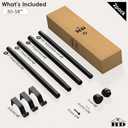 HEI! DEAR 2 Pack Black Curtain Rods for Windows 28 to 48 Inch (1.5-5ft), 1 Inch Adjustable Curtain Rod,Heavy Duty Curtains Rod, Thicken Sturdy Drapery Rods, Matte Black,30"-58"