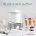 Nostalgia Electric Ice Cream Maker with 2-Qt Double Insulated Gel Canister & Stainless Steel Base - Makes Sorbet, Soft Serve, and Frozen Yogurt - White