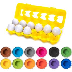 Driddle Color Matching Egg Toy - Color Recognition Learning Toy for Toddlers - Pretend Play - Preschool Game - Montessori Education - Easter Eggs
