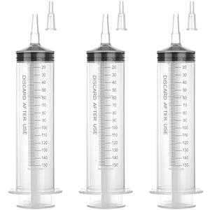 150 ml Large Syringe for Liquids, Syringe Without Needle, for Thick Liquids, 3 Pack Individually Wrapped EXP. 2028/05/05
