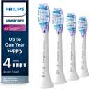 Philips Sonicare G3 Two-in-One - Genuine Replacement Electric Toothbrush Heads, White, 4 Pack One Year Supply, HX9054/65