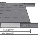 1U Sliding Rack Shelf 19" Server Rack Mount Cabinet 14"-22" Adjustable Depth 4 Post
