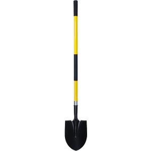 VNIMTI Heavy Duty Gardening Shovel, 56 Inch Round Blade with Fiberglass Handle (Yellow)