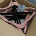 Amber Home 10 Pack American Red Cedar Wood Coat, Suit Hangers with Extra Wide Shoulder, Wooden Jacket Clothes Hanger Smooth Deluxe Aromatic Natural Cedar with Non Slip Velvet Pant Bar