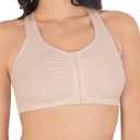 Fruit of the Loom Woment's Front Close Racerback Sport Bra 2 Pack (44, Sand/Black Hue)