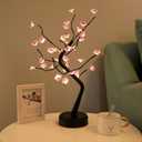 36 LED Cherry Blossom Sparkly Fairy Spirit Tree Lights, Twinkling Tree 3AA&USB Powered, Tabletop DIY Artificial Tree Lamp for Bedroom Christmas Indoor Room Decor Lights (Warm White) (1 Ft 8 In)