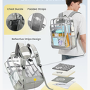 Clear Backpack Heavy Duty - Extra Large Clear Backpacks with TSA Lock Transparent See Through Bookbag for School, Work, College, Travel - Grey