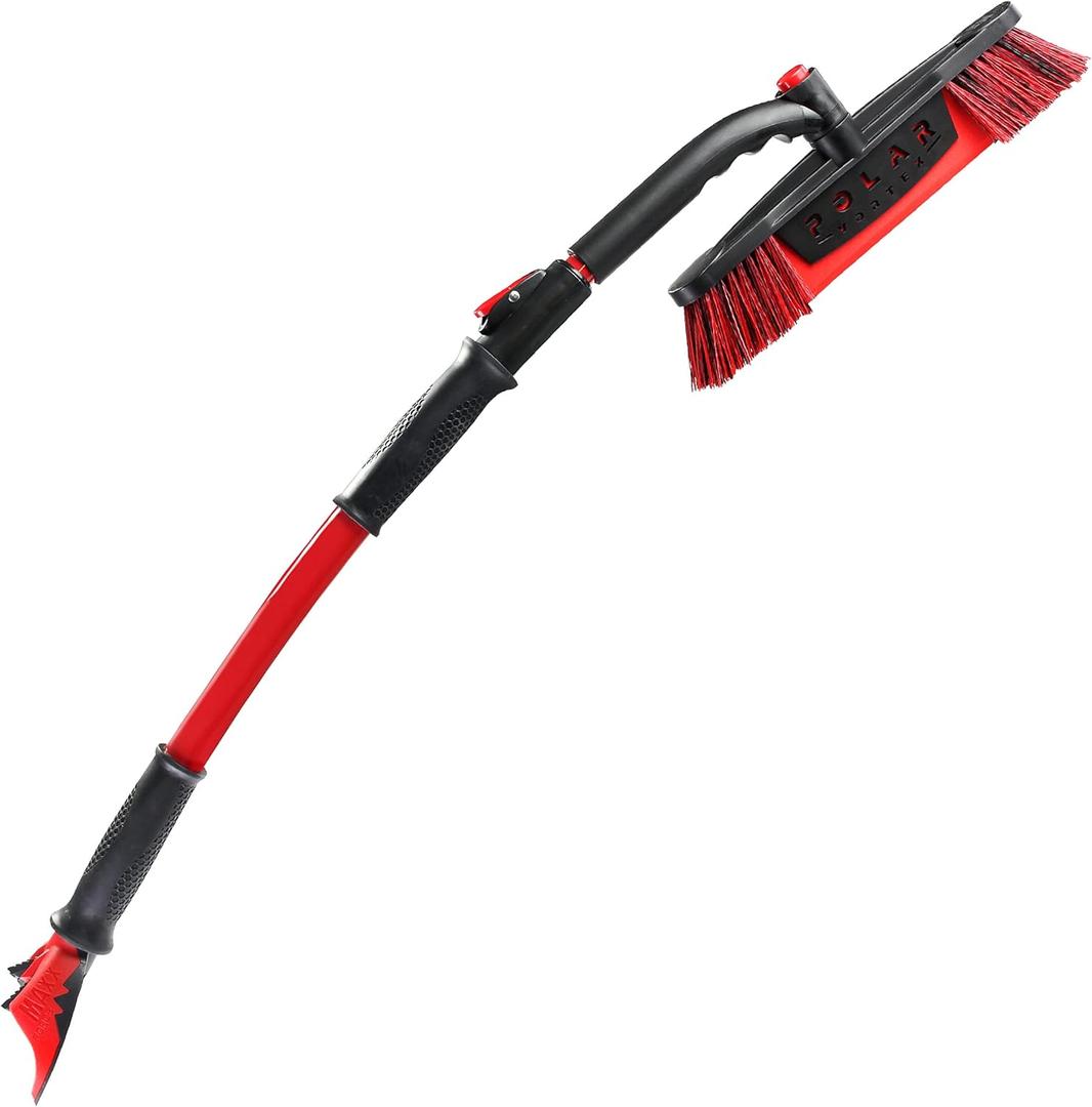 Mallory 14186ML Maxx-Force 52 Extendable Snowbrush for Car and Ice Scraper Crossover Snow Tool, Red