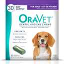 ORAVET Dental Chews for Dogs, Oral Care and Hygiene Chews (Medium Dogs, 25-50 lbs.) Purple Pouch, 30 Count