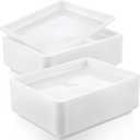 Maitys 24 Pcs Plastic Art Trays 11 x 8.7 x 1 Inch Activity Craft Tray Organizer Serving Tray Stackable Storage Sand Trays for School Painting Beads Crafts DIY Projects(White)