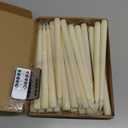 Tuanse 24 Pack Valentines Day Flameless Flicker Taper Candles with Remote and Timer, Battery Operated LED Warm White Taper Candles Light Bulk for Home Wedding Decoration Gifts(Beige,11 Inch)