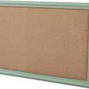 SOFE Linen Decorative Bulletin Board, Green Wood Framed 23" X 36" Office Fabric Board Organizer Wall, Pin Board for Picture Photo, Display Board for School, Home, Vision Board