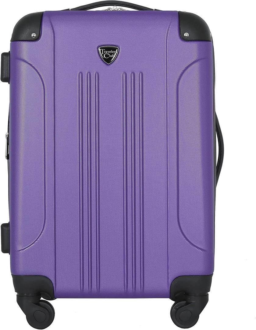 Travelers Club Chicago Hardside Expandable Spinner Luggage, Purple, 22" Carry-On