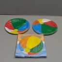 Pandecor Beach Ball Themed Birthday Party Supplies Set, Includes 20 Pieces 7" Durable Paper Dessert Plates and 20 Pieces 6.5" Napkins, Perfect for Pool Birthday Party