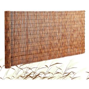VEVOR Natural Reed Fencing,5.5ft x 16.4 ft, Decorative Bamboo Privacy Screen,Reed Fence Roll Patio Decorative Fences Reed Screen Curtain for Garden Backyard Patio Balconies,Brown